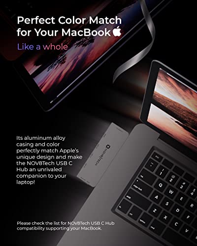 NOV8Tech Adaptateurs Hub USB C pour MacBook-2