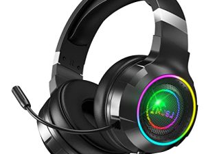 NJSJ Casque de jeu avec microphone pour