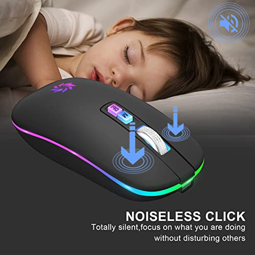 Souris sans fil LED Souris Bluetooth silencieuse-2