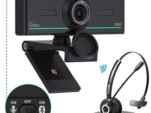 Webcam Bluetooth Gsou 1080P avec casque Bluetooth