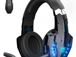PHOINIKAS Casque de jeu sans fil avec