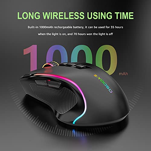 Niceon Souris de jeu sans fil RVB-2