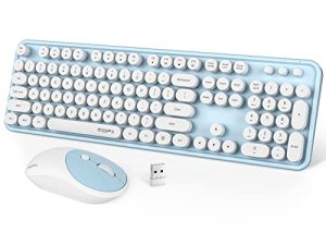 Clavier et souris sans fil Bleu Blanc