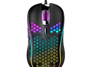 Souris de jeu filaire en nid d'abeille