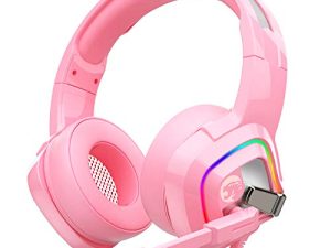 ZIUMIER Z66 Casque de jeu rose pour