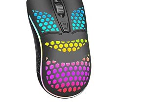 Souris de jeu filaire en nid d'abeille