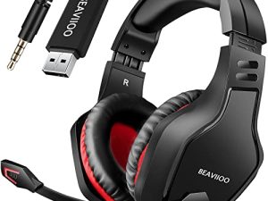 BEAVIIOO Casque de jeu sans fil 2