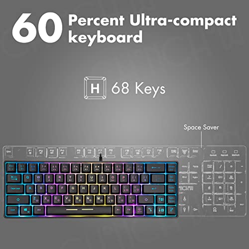 CHONCHOW Mini clavier de jeu RGB 60%, – Image 2