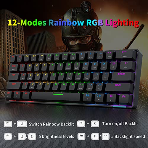 NACODEX STK61 Clavier mécanique sans fil/Bluetooth/filaire 60 – Image 2