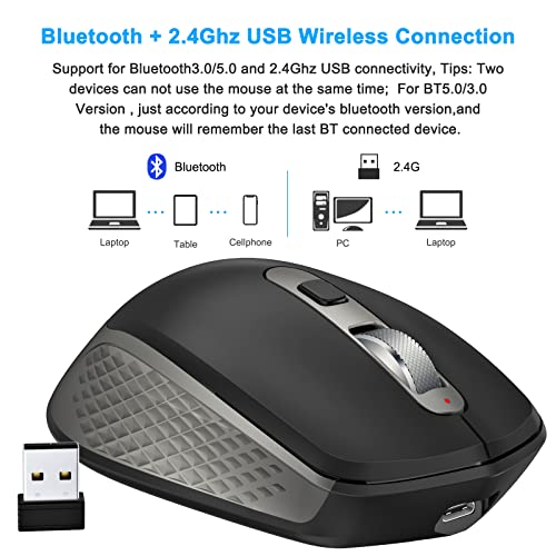 FENIFOX Souris Bluetooth Rechargeable Souris Récepteur USB – Image 2