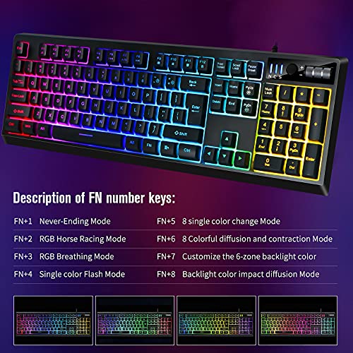 Combo clavier et souris de jeu RVB, – Image 2