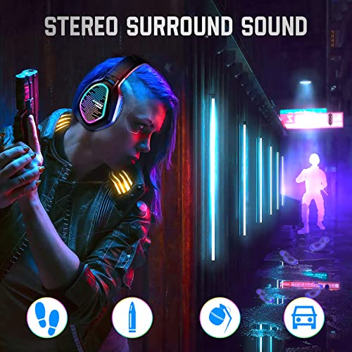 Casque de jeu avec micro lumière LED-2