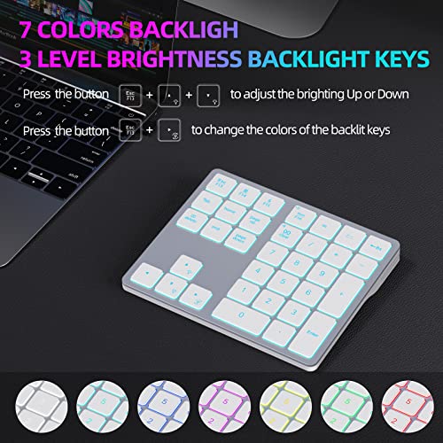Doohoeek Clavier numérique rétroéclairé Bluetooth pour ordinateurs – Image 2