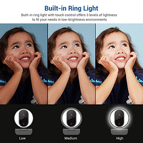NexiGo Streaming Webcam avec anneau lumineux et – Image 2