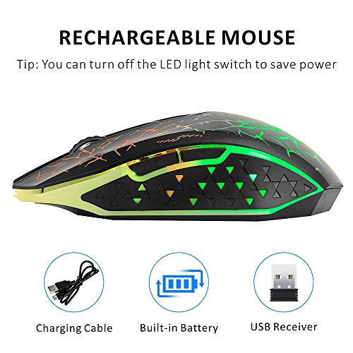 Souris d'ordinateur de jeu sans fil Q8, – Image 2
