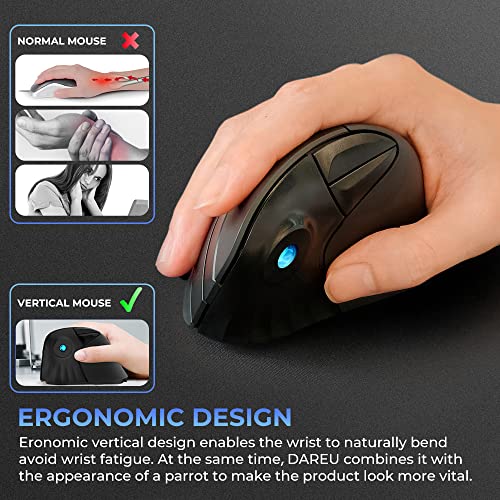 DAREU Souris Optique Verticale Sans Fil Ergonomique – Image 2