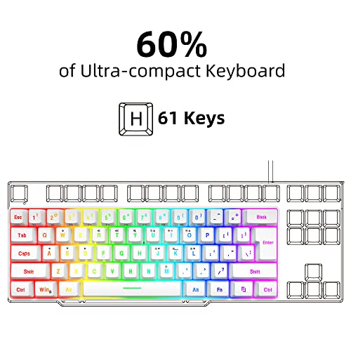 Snpurdiri Clavier de jeu filaire 60 %, – Image 2