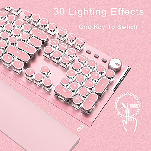 Clavier de jeu mécanique rose avec souris – Image 2