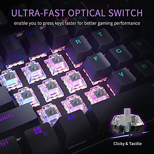 POWZAN Clavier Gamer Mécanique Optique Filaire - – Image 2
