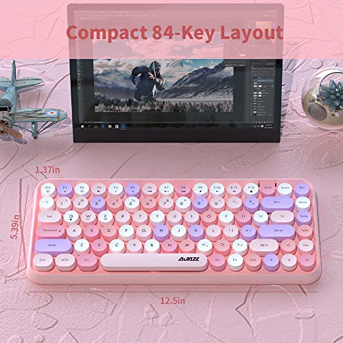 NACODEX Clavier Bluetooth sans Fil Rose 84-2