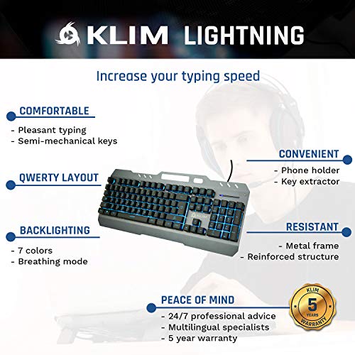 Clavier Gaming KLIM Lightning Nouvelle Version 2022-2
