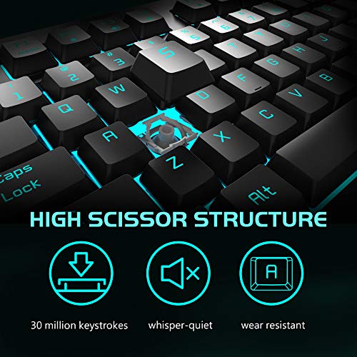 POWZAN Clavier Gaming Silencieux Lumineux - Clavier-2