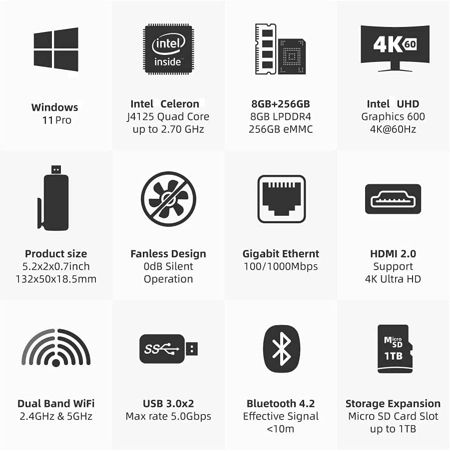 MeLE PCG02 Mini PC Stick sans ventilateur-2