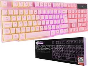 Orzly Pink Gaming Keyboard RGB USB Wired