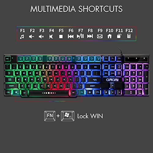 Combo clavier et souris filaire LED de-2
