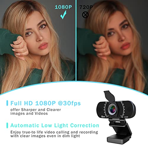 Akyta Caméra Web Webcam 1080p avec microphone, – Image 2