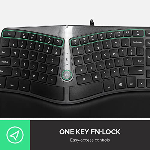 Clavier divisé ergonomique filaire DeLUX avec repose-poignet, – Image 2