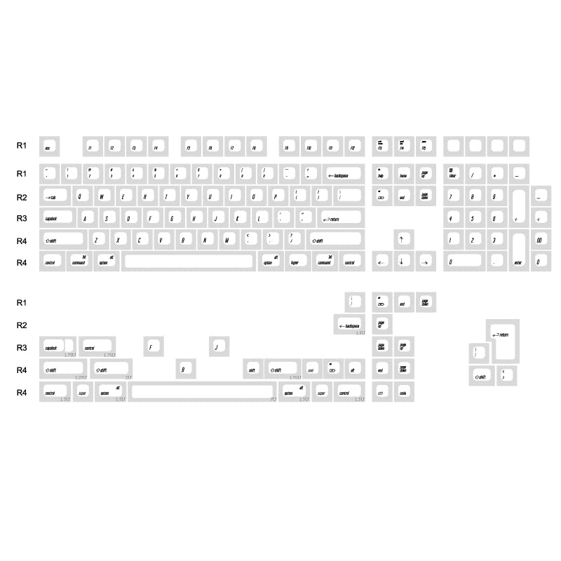 MAC Wind White Keycaps-Thermal Sublimation PBT Keycap – Image 2