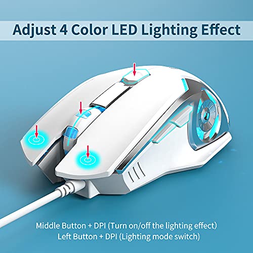 NACODEX AJ120 Souris de jeu blanche programmable-2