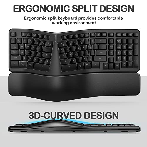 TANNSEN Clavier ergonomique sans fil rétroéclairé Clavier-2