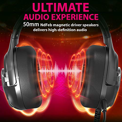 Fosmon Casque de jeu avec microphone détachable-2