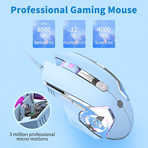 NACODEX AJ120 Souris de jeu bleue programmable-2