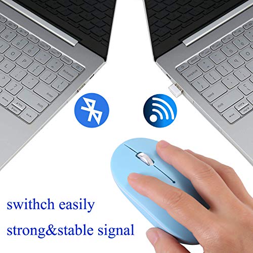 Souris Bluetooth rechargeable bleue 2.4G souris sans – Image 2