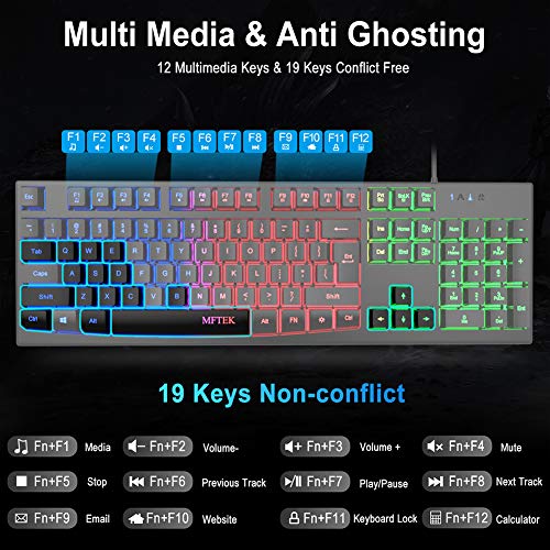 Ensemble clavier et souris de jeu arc-en-ciel, – Image 2