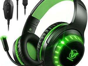 Pacrate Casque de jeu avec microphone pour