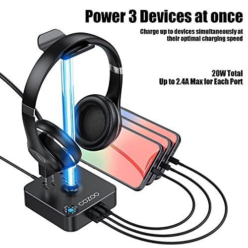 Support de casque RVB avec chargeur USB – Image 2
