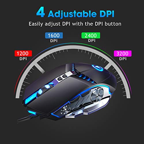 Censprin Souris de jeu USB filaire RVB-2