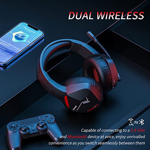 BINNUNE Casque de jeu sans fil avec – Image 2