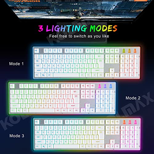 Combo clavier et souris de jeu blanc, – Image 2