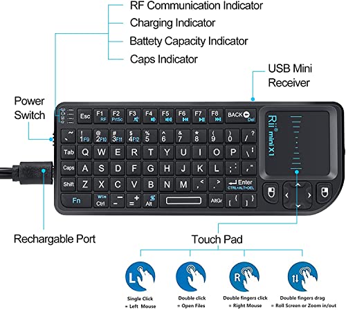 Mini clavier sans fil Rii 2.4G avec – Image 2