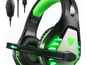 Pacrate Casque de jeu avec microphone pour