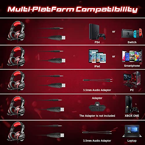 VersionTECH. Casque de jeu pour PS5/PS4/Xbox One/PC, – Image 2