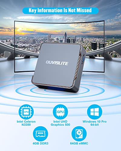 Mini PC Processeur Intel Celeron N3350 (jusqu'à-2