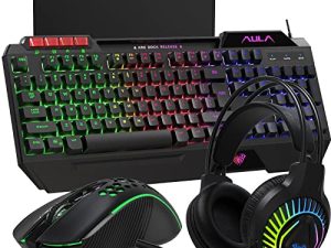 AULA Gaming Keyboard Mouse Headset and Mousepad