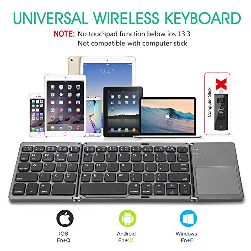 Clavier Bluetooth pliable Samsers avec pavé tactile, – Image 2