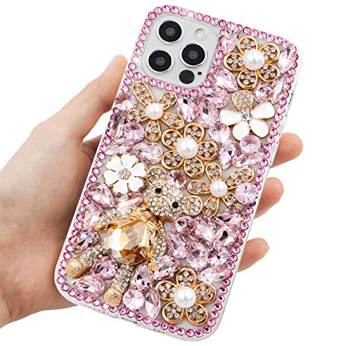 MIOKY Bling Cute Bear Coque pour iPhone-3